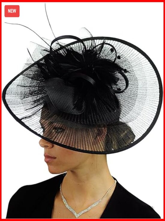 Sinamay Fascinator Hat with Feather Flower Design for Cocktail Parties main image 5